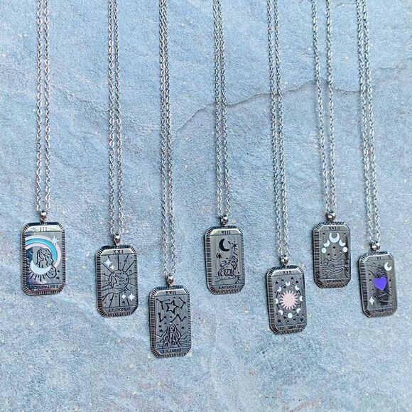 Lovers Tarot Card Silver Bohemian Tarnish Free Necklace NEW - Picture 4 of 7
